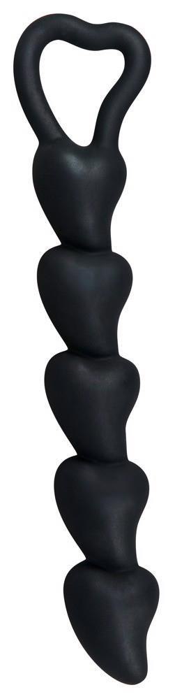 Plug sex analny sonda z kulkami pętlą serca 19cm Black Velvets