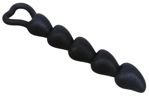 Plug sex analny sonda z kulkami pętlą serca 19cm Black Velvets