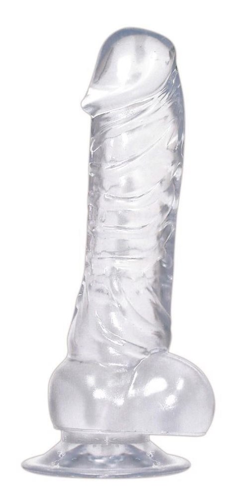 Realistyczne przezroczyste dildo przyssawka 18cm Crystal