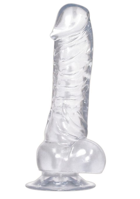 Realistyczne przezroczyste dildo przyssawka 18cm Crystal