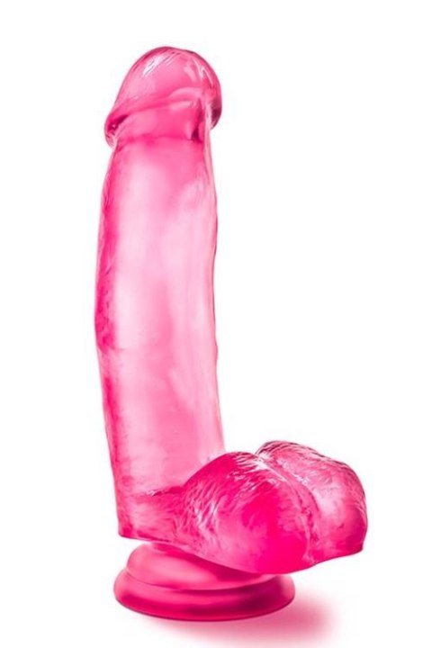 Różowe dildo grube z żyłkami mocną przyssawka 18cm Blush