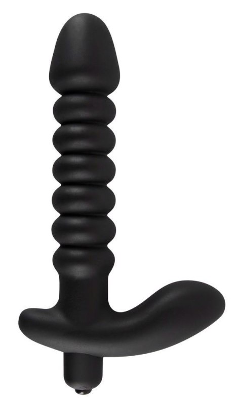 Dildo korek analny czarny prążkowany 17 cm Black Velvets