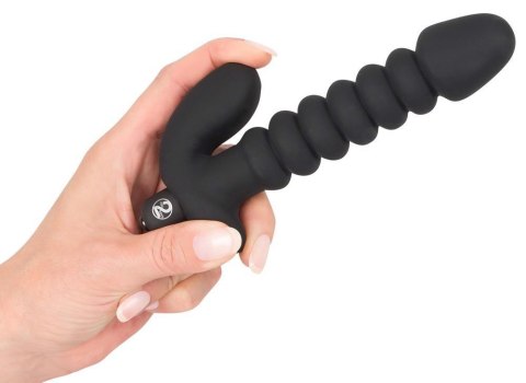 Dildo korek analny czarny prążkowany 17 cm Black Velvets