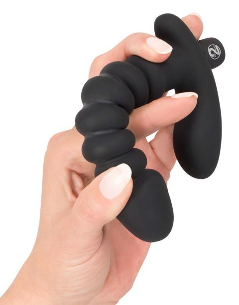 Dildo korek analny czarny prążkowany 17 cm Black Velvets