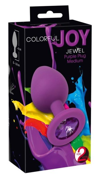 Silikonowy plug korek analny z kamyczkiem sex 7cm Colorful Joy