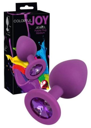 Silikonowy plug korek analny z kamyczkiem sex 7cm Colorful Joy