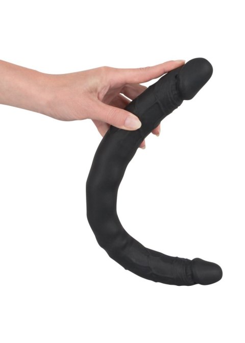 Czarne dildo lesbijskie silikonowe podwójne 40cm Bad Kitty