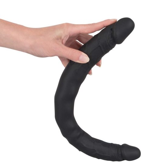 Czarne dildo lesbijskie silikonowe podwójne 40cm Bad Kitty