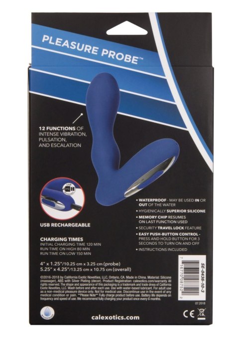 Plug/vibr-WIRELESS PLEASURE PROBE BLUE CalExotics