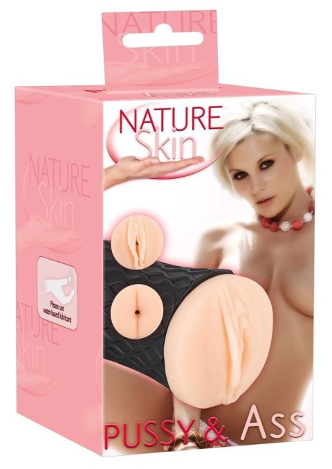 Podwójny masturbator 2 dziury wagina ciasny anal Nature Skin