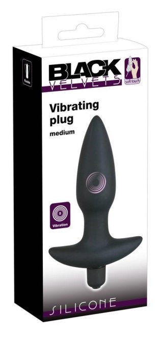 Wibrująca zatyczka analna korek plug do pupy 15cm Black Velvets