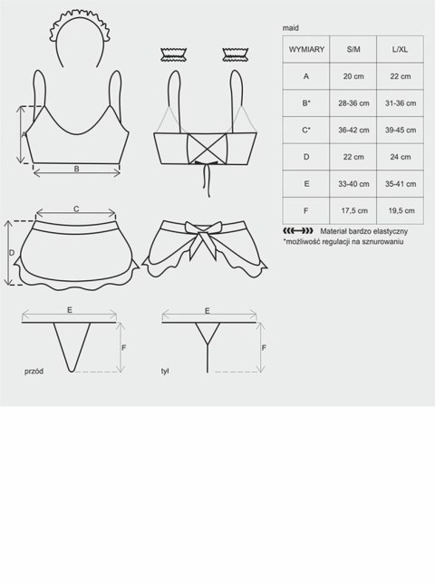 Erotyczne przebranie pokojówka strój obsessive s/m Obsessive