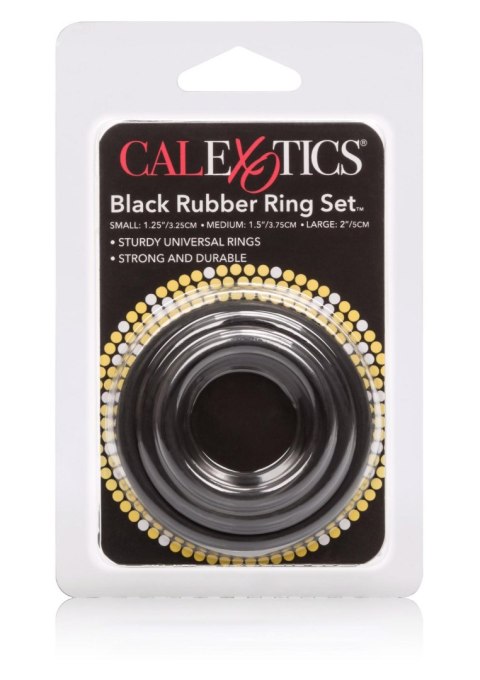 Pierścień-RUBBER RING BLACK SET 3PCS CalExotics